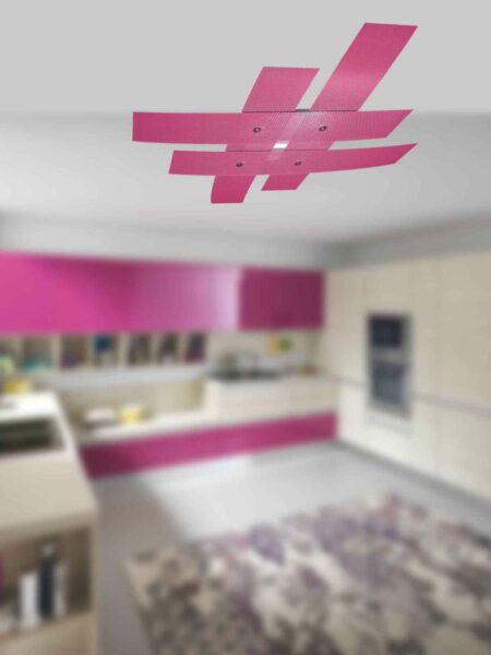 Plafoniera Moderna Metallo Fucsia  4 Luci