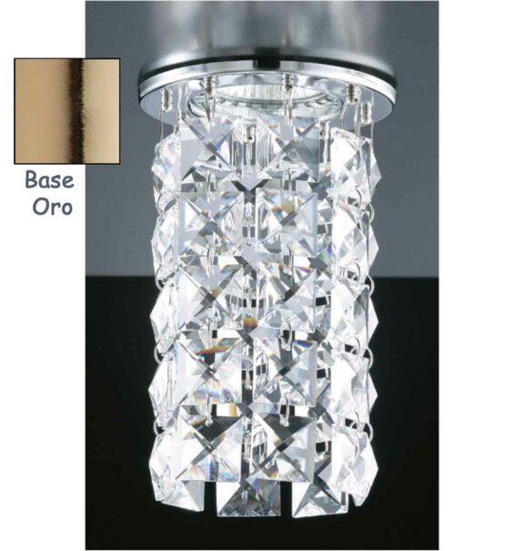 Faretto Oro Lucido Strass Quadrati Asfour Cristallo