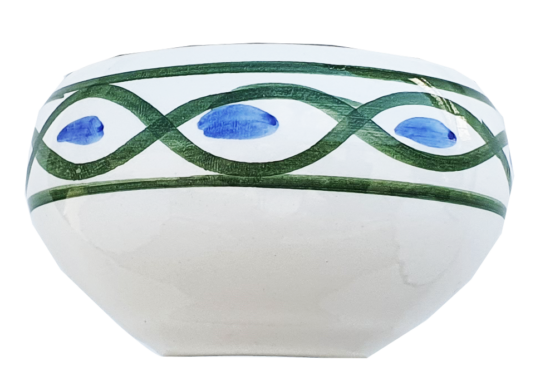 Lampadario Bilanciere Shabby Bianco Ceramica Verde - immagine 3