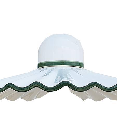Lampadario Bilanciere Shabby Bianco Ceramica Verde